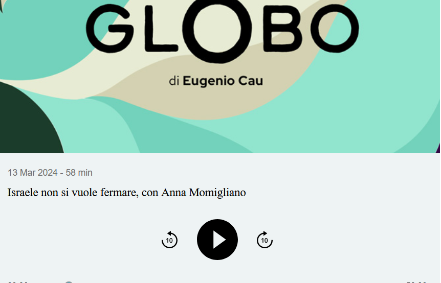 Ospite di Globo del Post, ho provato a ragionare su quello che sta succedendo nella società israeliana e sul perché (purtroppo) Israele non si fermerà. Potete ascoltare la puntata qui open.spotify.com/episode/7Mww6q… o qui ilpost.it/episodes/podca…