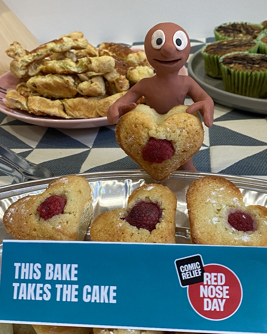 When there's a cake sale at Aardman HQ you just know who's first in the line...well, it is for a great cause!