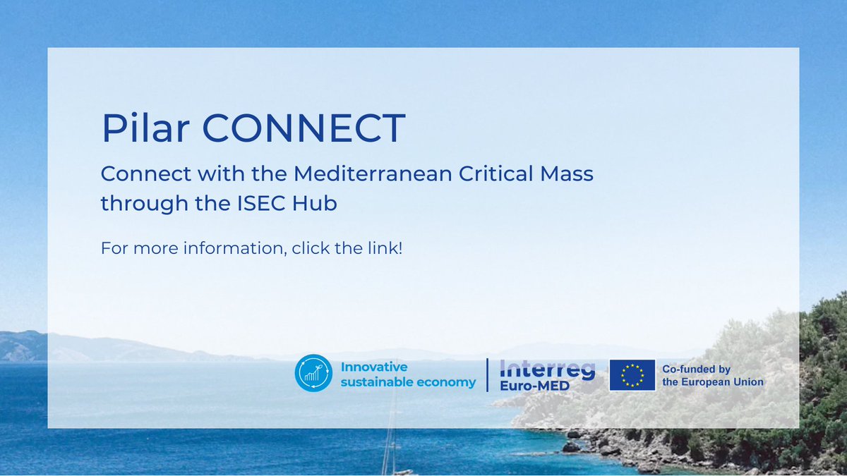 1️⃣ #CONNECT with like-minded changemakers across the Mediterranean! Join the #ISECHub and be part of our mission to drive a fair transition to sustainable economy through collaboration and connection. 🌱Let's make a difference together⤵️ …tainable-economy.interreg-euro-med.eu/hub/