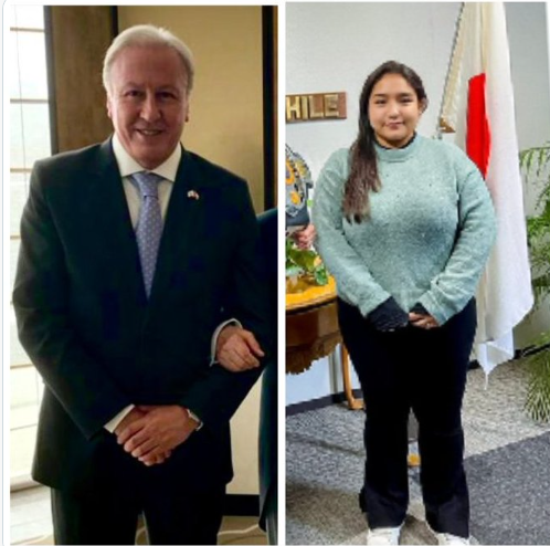 Ricardo Rojas, Cónsul de Chile en Japón, durante el gobierno de Piñera y Tamara Morales, Cónsul de Chile en Tokio del gobierno de Boric.  Un reflejo de cada gobierno