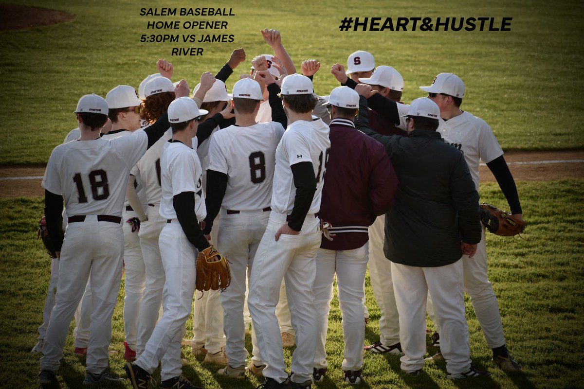 ❗️SPARTANS BASEBALL HOME OPENER❗️                         
⚾️FIRST PITCH 5:30PM⚾️          
                                                                                 
JV IS ON THE ROAD @ JAMES RIVER!