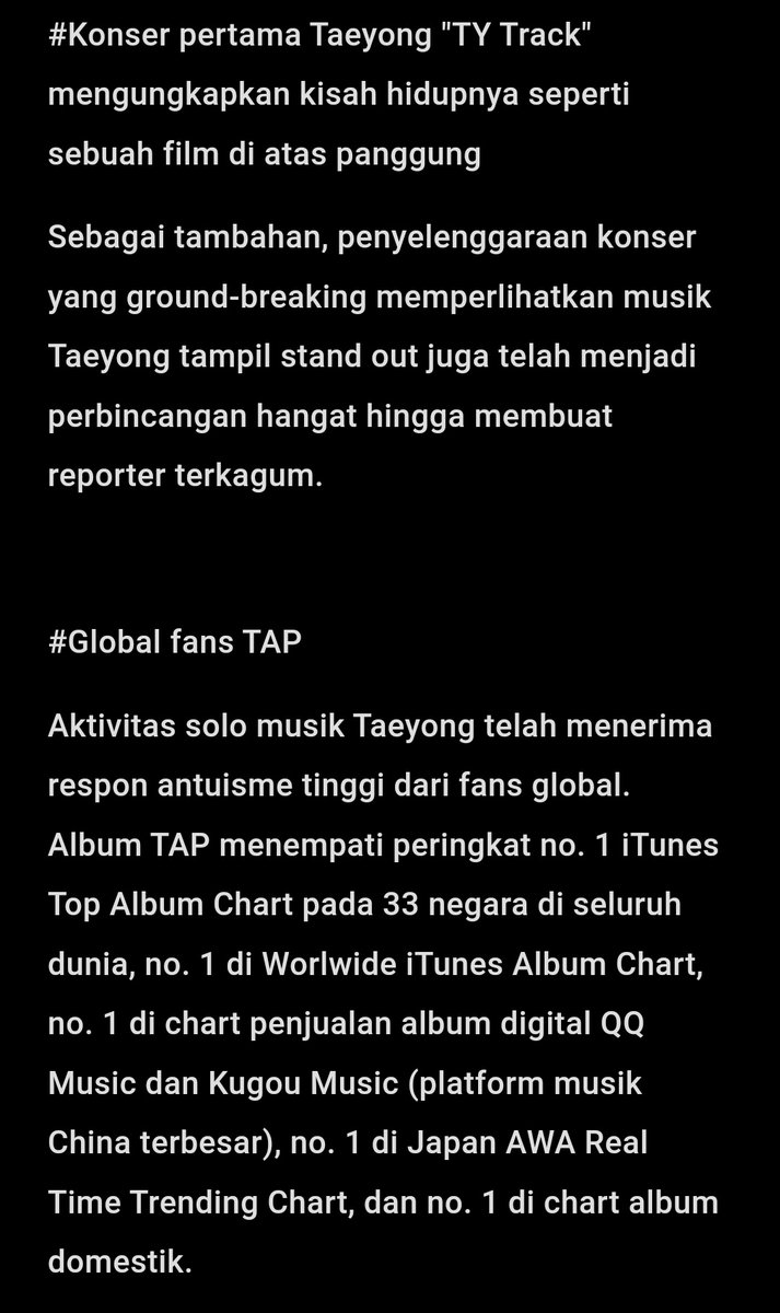 tyongtoday's tweet photo. [240313] #TYONGARTICLE

"Taeyong bersinar dengan hasil kerja kerasnya selama 10 tahun. Bukti Taeyong sebagai seorang 'Complete Artist!!"

🔗https://t.co/JbEGa90juo

Like, rekomendasi, dan share artikelnya

#TYONGTODAY #TAEYONG #태용 #テヨン https://t.co/CO2hxyp5D6