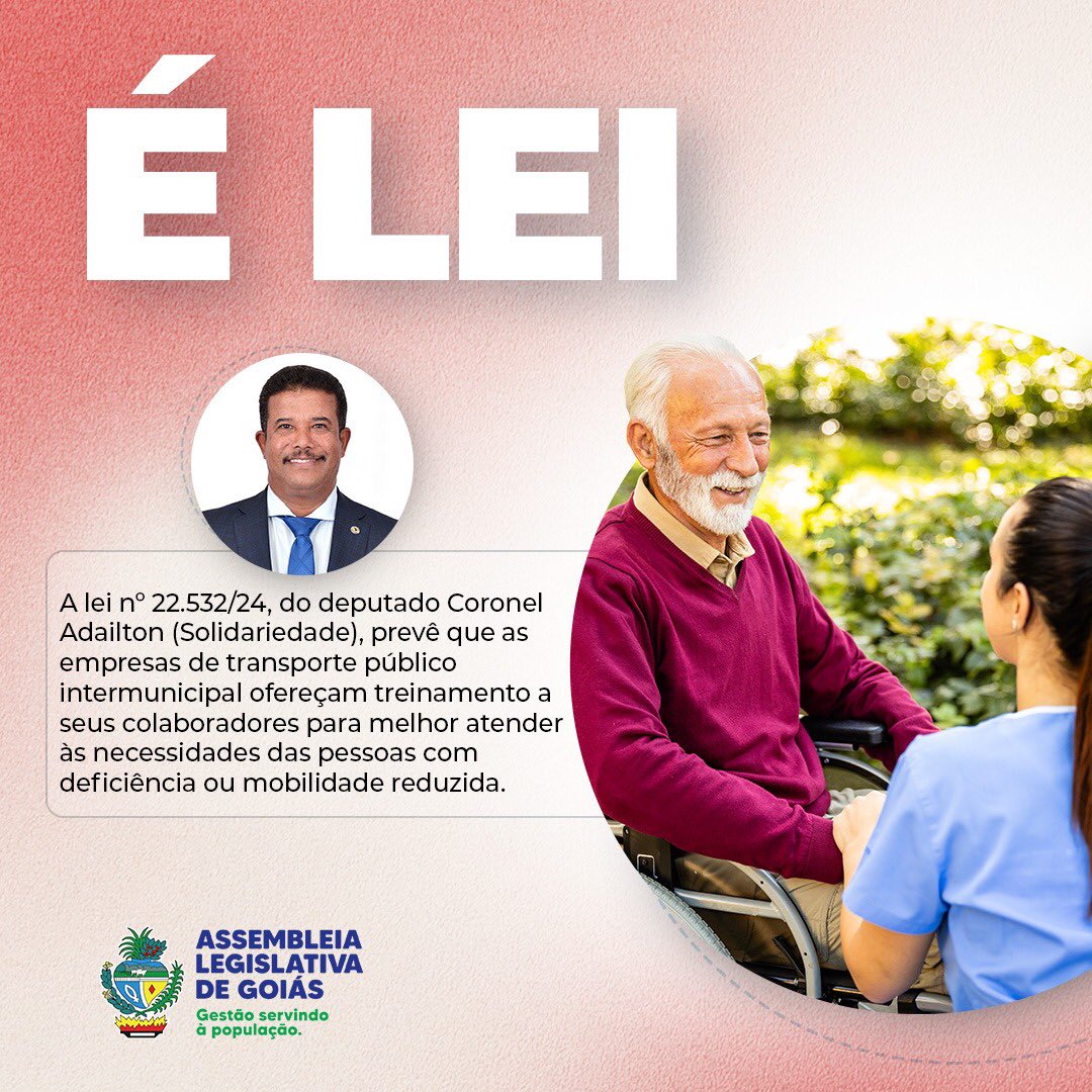 assembleiago's tweet photo. A Lei nº 22.532/24/24, de autoria do deputado @CoronelAdailton (Solidariedade), prevê ainda o prazo de 180 dias para promover o treinamento e multa no valor de R$ 3 mil até R$ 10 mil em caso de descumprimento da norma.

Acesse na íntegra: https://t.co/0nNqwGKWOs. https://t.co/ciGpoFR9ra