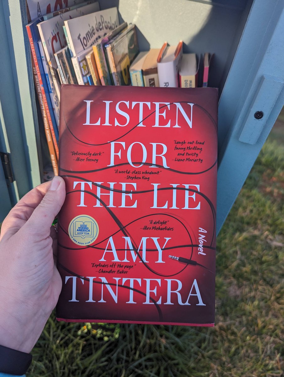 I was delighted to win two copies of LISTEN FOR THE LIE for my Little Free Library. It's the March GMA Book Club pick, and I loved it! @LtlFreeLibrary @GMA @CeladonBooks  @amytintera