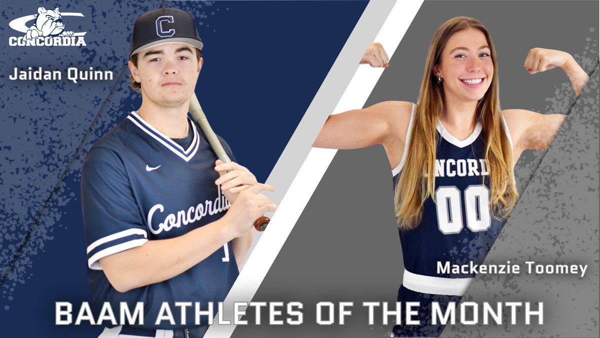 🐾 Introducing our Bulldog Athletic Association Member (BAAM) Athletes of the Month of February 2024 (as voted upon by BAAM on March 12) ...

⚾ <a href="/jaidan_quinn/">Jaidan Quinn</a>, <a href="/cunebaseball/">Bulldog Baseball</a> 
🏀 <a href="/macktoomey/">Mackenzie Toomey</a>, <a href="/CUNEwbb/">Concordia-NE WBB</a> 

🔗 cune.edu/athletics/news…
