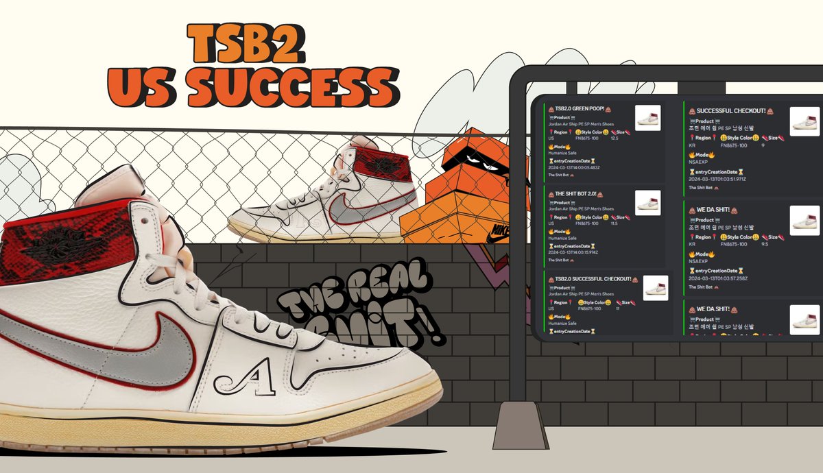 Repost for a chance to Join TSB2💩
Easily the highest user success rate among Nike bots today🔥
85% of our users cooked the Jordan Air Ships!