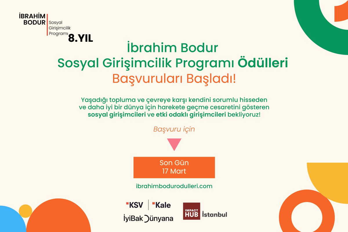 minailkoz's tweet photo. . @kalegrubu'nun İbrahim Bodur Sosyal Girişimcilik Programı sosyal girişimcilerin başvurularını bekliyor 🎉
@upschoolio 'un 2022'de İleri Aşama kategorisinde birinci olduğu programın son başvuru tarihi 17 Mart 📅 https://t.co/nOlSaNw21X