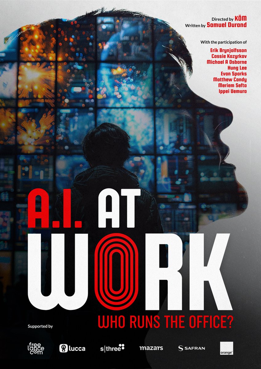 AI at Work: who runs the office? la docusérie qui explore l’impact de l’IA sur le travail sera en ligne dans le monde entier à partir du 4 avril 🔥 J’ai loué un cinéma pour fêter la sortie ensemble, date unique, places limitées. Vous venez ? 👀 eventbrite.fr/e/billets-proj…