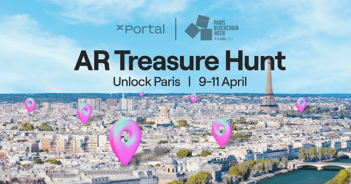 The most exciting Web3 Treasure Hunt in Paris! 🇫🇷

📅  <a href="/ParisBlockWeek/">Paris Blockchain Week</a> 2024, 9-11 April
📍 7 landmarks to explore
🖼️ 7 SFTs to collect
🏆 15 prizes to claim in $EGLD, NFTs &amp; #PBW25 tickets

Download #xPortal and be ready to unlock Paris!

Get 15% discount on your ticket with code