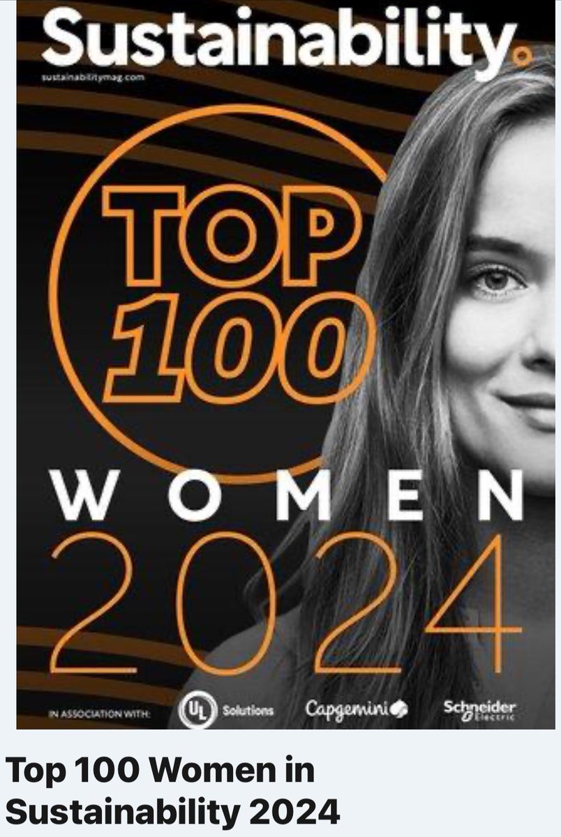 “If we are going to see real development in the world then our best investment is WOMEN!” Empowering and investing in women for the overall development and betterment of society. Thrilled to be named and congrats to the top of 100 women in sustainability!