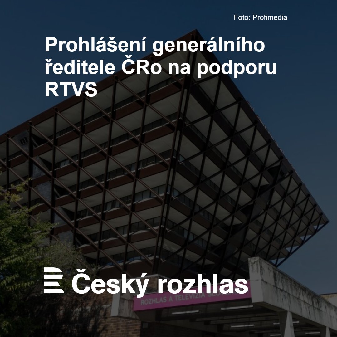 ▶️ rozhl.as/RTVS Český rozhlas sleduje s velkým znepokojením současné dění kolem Rozhlasu a televize Slovenska (RTVS). Aktuální kroky slovenské vlády v nás vyvolávají hluboké obavy o osud veřejnoprávního vysílatele a demokracie na Slovensku.