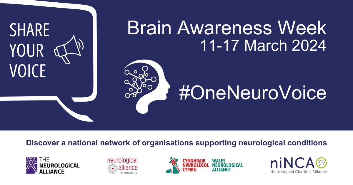 This #BrainAwarenessWeek let's unite our voices and share our stories. Whether you're living with a neurological condition or supporting someone who is, your voice matters. Join the conversation using #OneNeuroVoice and together let's amplify our diverse experiences.