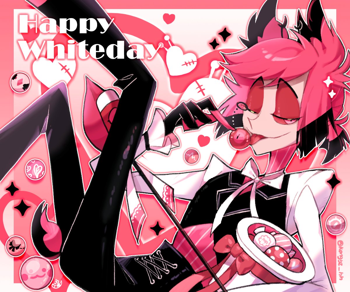 kongbz_hh's tweet photo. #HazbinHotelFanart #HazbinHotelAlastor 
Happy Whiteday🤍🩷
He will happily give you 🍬OR👁️ https://t.co/DAeW0aC4tM