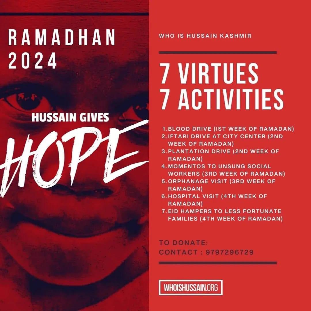 As Ramadan approaches, let's extend our hands in charity and compassion. May our donation serve as a source of light and hope for those in need during this blessed month.
Contact mentioned number.