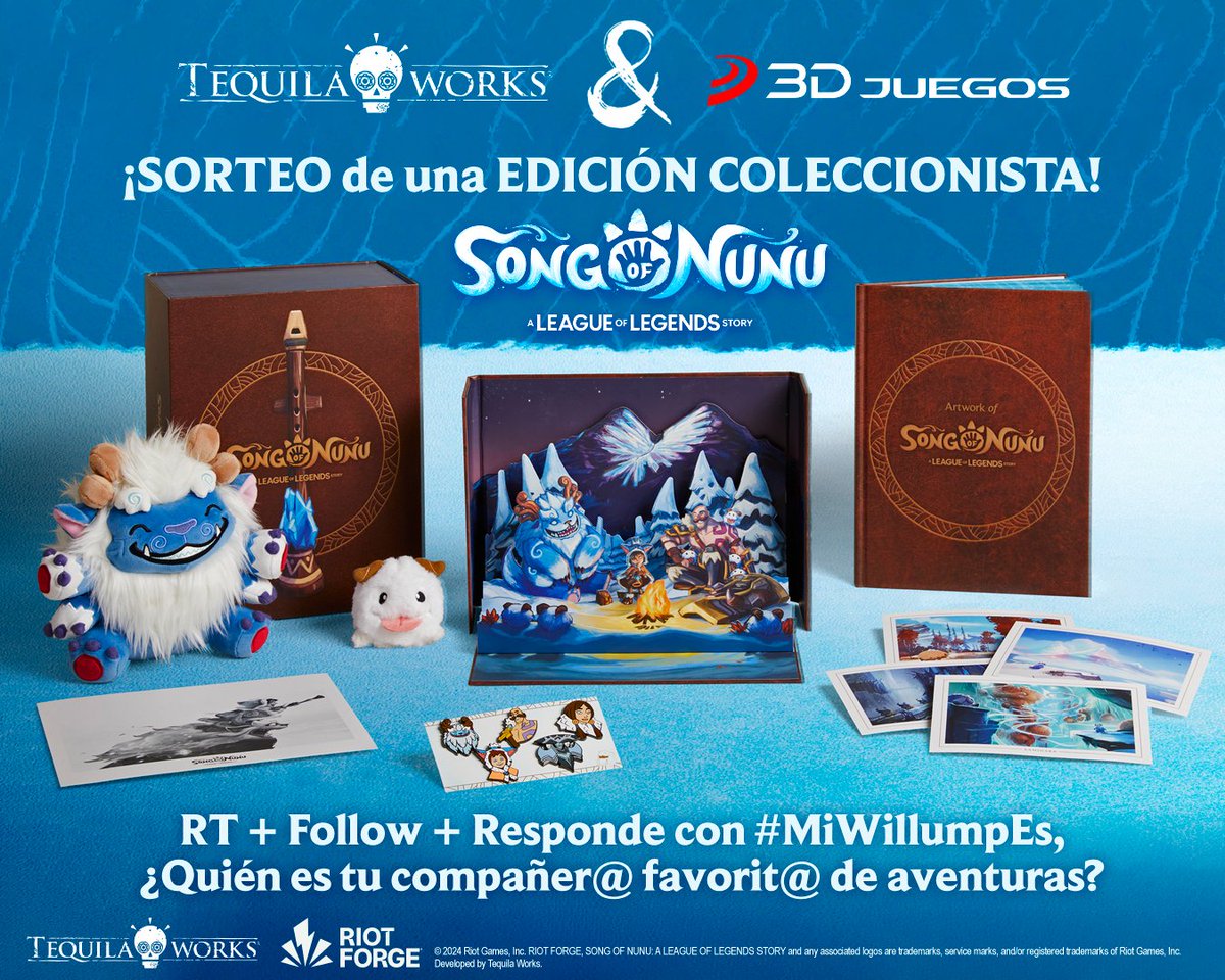 SORTEO ❄️ ¡Llévate esta Ed. Coleccionista de Song of Nunu: a League of Legends Story! 🔹 Síguenos @3djuegos & @TequilaWorks 🔹 RT este tuit 🔹 Usa #MiWillumpEs y dinos quién es tu compañero de aventuras (mascotas incluidas) Solo España y dura 24h*