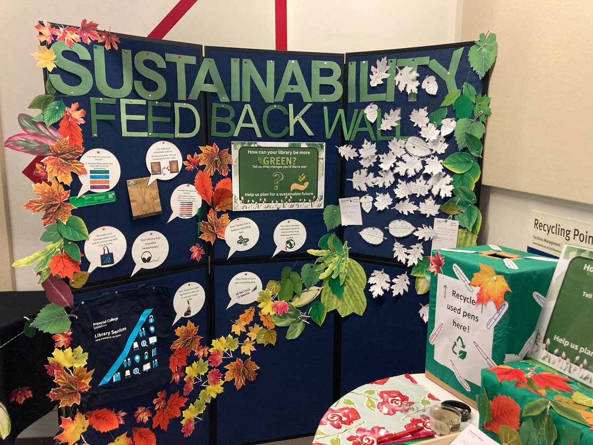 Chris Banks (she/her) (@chrisbanks) on Twitter photo Today's theme is #sustainability of <a href="/imperiallibrary/">Imperial Library</a> here <a href="/imperialcollege/">Imperial College London</a>. The team have already received some great feedback and ideas. <a href="/icunion/">icunion</a> <a href="/Sustainable_ICL/">Sustainable Imperial</a> pop over to the Abdus Salam Library to add your suggestions. Today's theme is #sustainability of <a href="/imperiallibrary/">Imperial Library</a> here <a href="/imperialcollege/">Imperial College London</a>. The team have already received some great feedback and ideas. <a href="/icunion/">icunion</a> <a href="/Sustainable_ICL/">Sustainable Imperial</a> pop over to the Abdus Salam Library to add your suggestions.