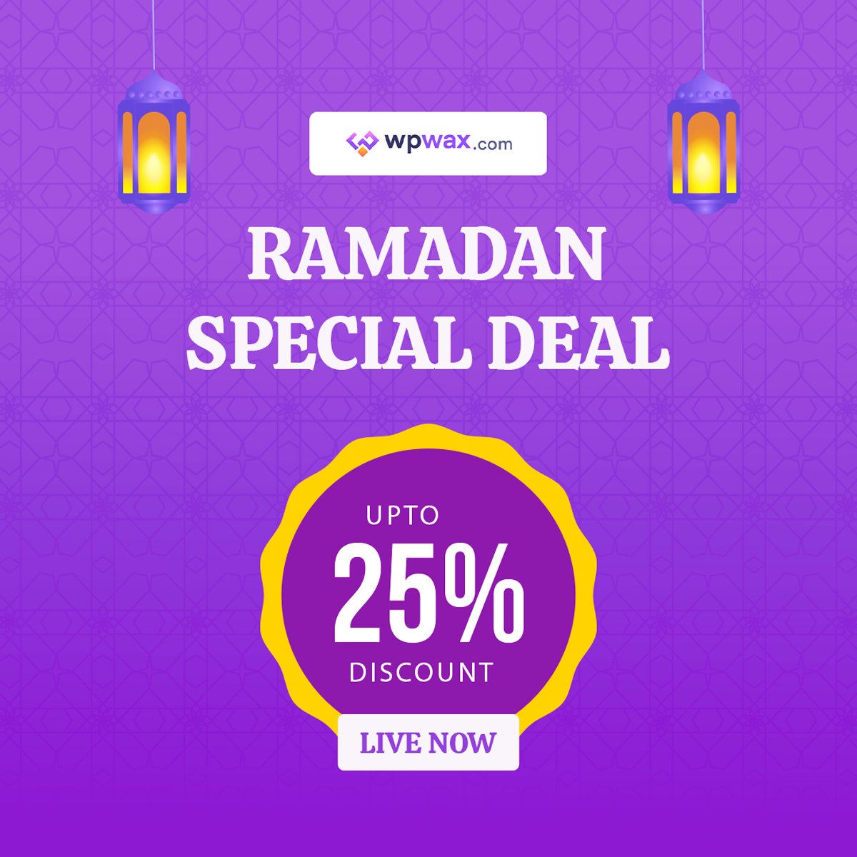 Ramadan Blessings Await! Step into the holy month with wpWax. Dive deep into savings with up to 25% OFF on all our WordPress products. 

Deal Link: wpwax.com/discount-deal/
#ramadanspecial #ramadanoffer #limitedtimeoffer #ramadandiscounts #ramadandeals