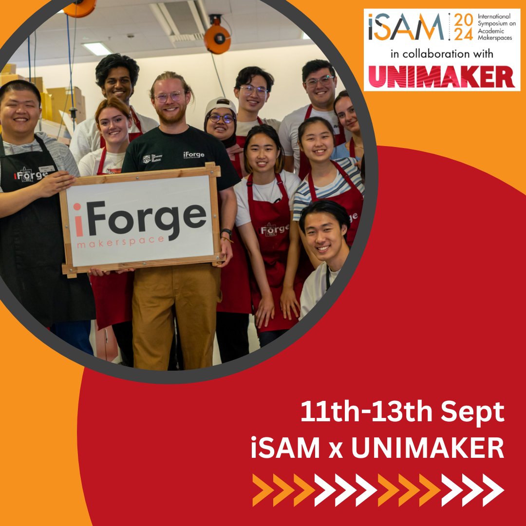 Registration is now open for the 8th International Symposium on Academic Makerspaces (ISAM) 2024!! This is for makers, academics, students & industry people who are interested in learning more about the makerspace world. Sign up for the Early Bird: isam2024.hemi-makers.org/registration/