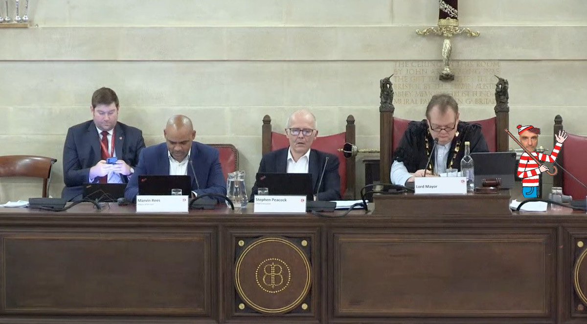 We’ll blow me down if that clever Danack didn’t manage to capture something missing from the council footage of last night’s Clown Show. Where’s Wally gone now?