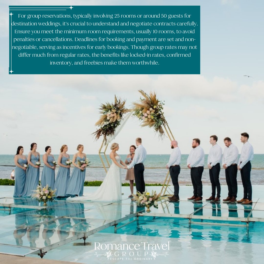 romancetravelgp's tweet image. Planning a destination wedding? Let Romance Travel Group handle everything! From hotel blocks to honeymoon planning, our experts ensure your dream wedding in the perfect location. Let us make your wedding dreams a reality! #DestinationWeddingTips #RomanceTravelGroup #DreamWedding