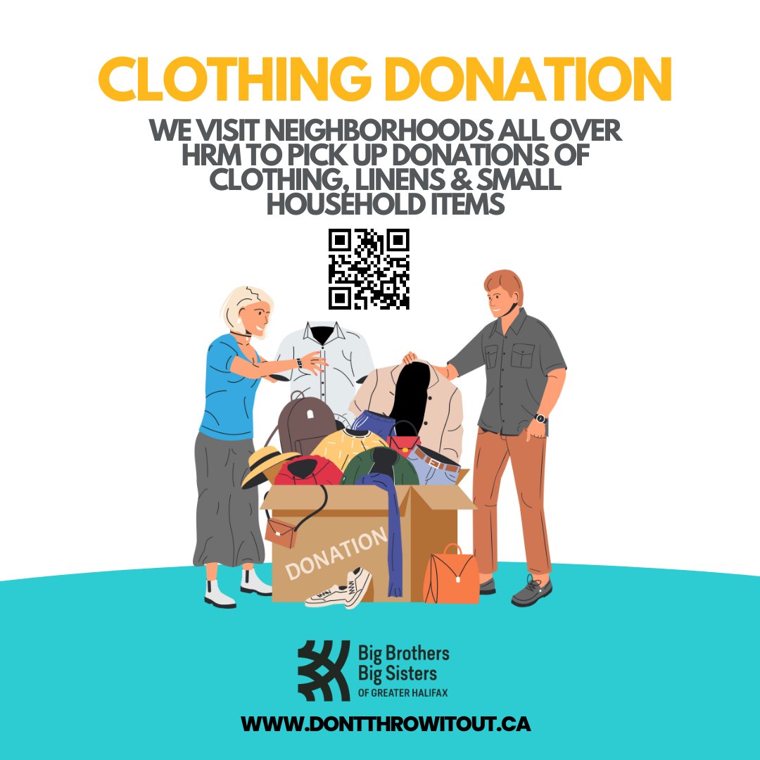 Ready to make a difference with your clothing, linen, and small household? Donate today to support our mission of empowering local youth through mentorship programs. Schedule a pick-up or find drop-off locations at DontThrowItOut.ca. Every donation makes a difference!