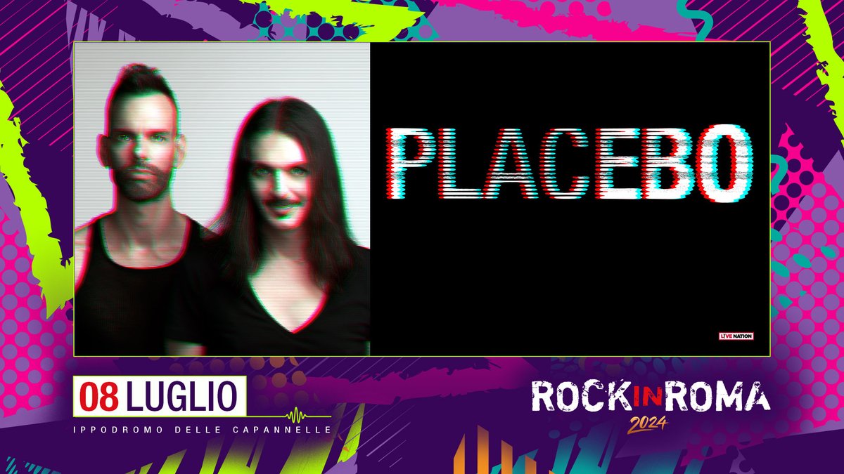 I @placeboworld, noti per aver rivoluzionato la musica rock attraverso l’unione di altri generi e sonorità musicali, annunciano oggi il loro grande ritorno in Italia! 8 LUGLIO 2024 | @placeboworld @ Rock in Roma 📍Ippodromo delle Capannelle 🎟️ disponibili da ora