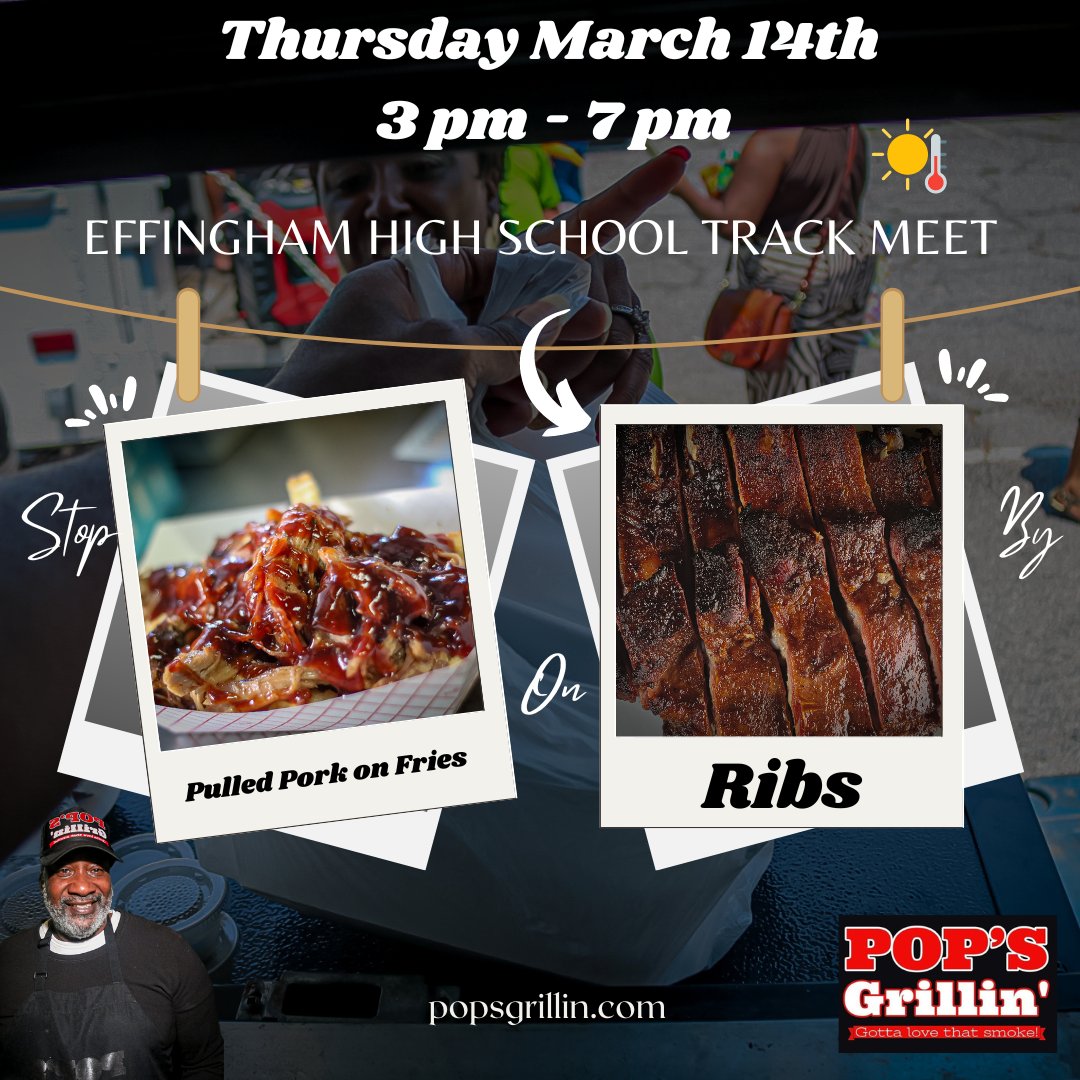 PopsGrillinFans's tweet image. 📢 Let the race begin 📢

The Effingham High School Track Meet Is around the corner. Come cheer on your favorite runners and eat Pop's BBQ. Join us for the fun!

#foodtruck #foodie #popsgrillin  #Savannah #georgiafoodie #GA #popsgrillin 
#instagram #instadaily 
#fries #bbqchicken