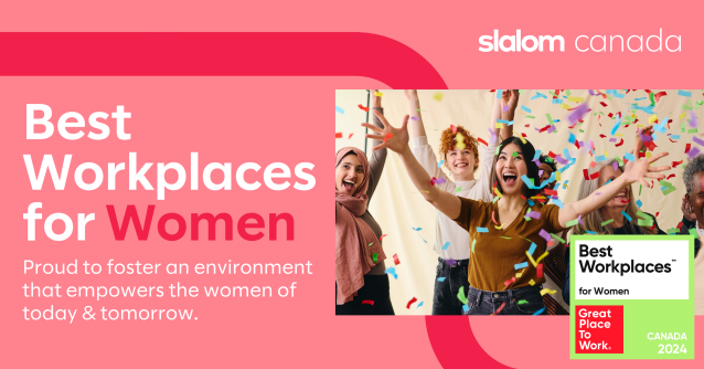 Mark_E_Andersen's tweet photo. We've been named a Best Workplaces ™ for Women in 2024! At Slalom, we're dedicated to fostering a culture where purpose &amp; values drive everything we do. We're empowering women today &amp; tomorrow to shape brighter futures. 🎉 #GPTW #SlalomWomen #SlalomCanada https://t.co/nsP464dXwM https://t.co/hN83pqANw9