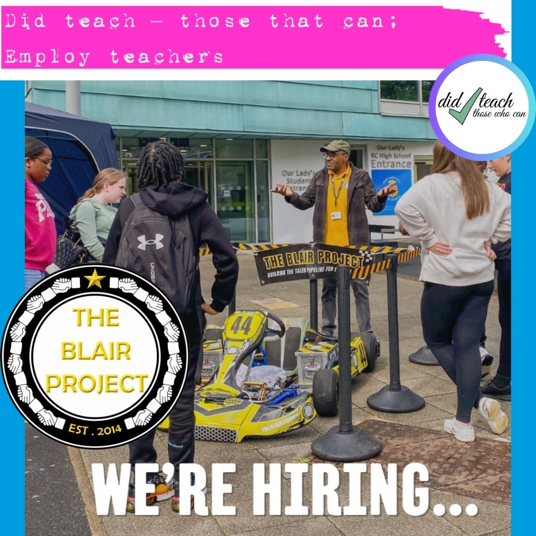 The Blair Project, a motorsport #STEM education provider which exists to develop the #schools to employment pipeline of diverse, homegrown talent to drive the electric revolution & tackle climate change. Curriculum Developer: didteach.com/jobszip/curric… #edujobs #motorsports #teacher