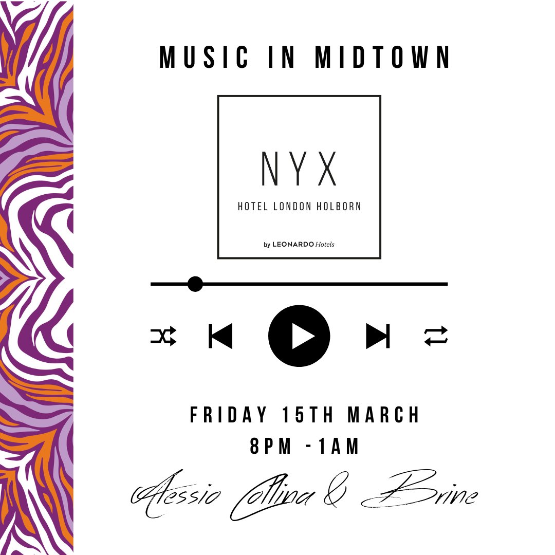You know the drill... #musicinmidtown this Friday from 8pm🎶 

#NYXhotel #london #holborn