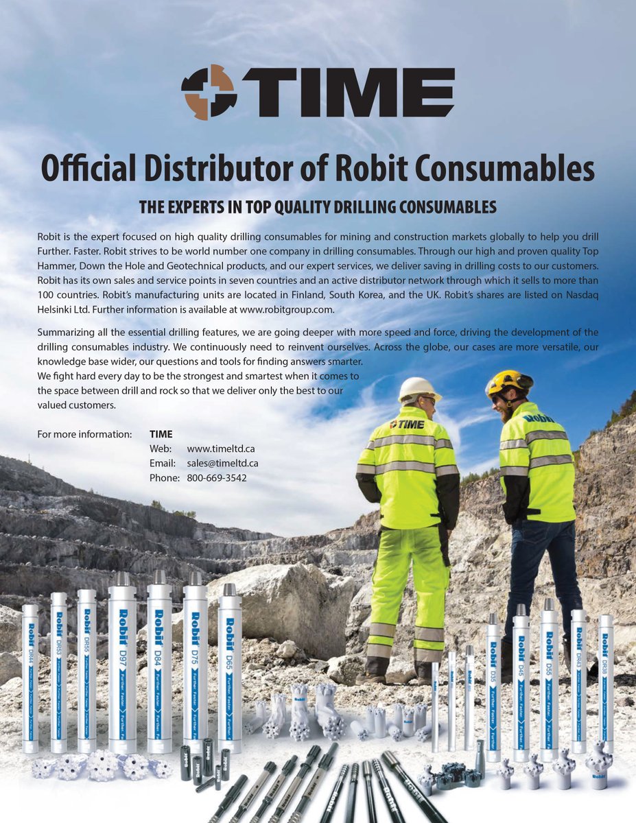 We are extremely excited to announce our amazing new partnership with Robit as the official distributor of their consumables in Canada.

If you want to know more please contact us at:
sales@timeltd.ca 
1-800-669-3542