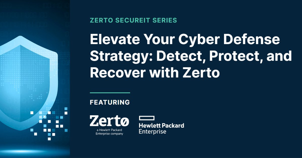 Do you have adequate strategies for #ransomwareresilience, #disasterrecovery, & #multicloud mobility? Join us for part 1 of our 6-part webinar series with @actualtechmedia & hear how Zerto's solutions mitigate today's #cybersecurity risks! Register here: events.actualtechmedia.com/register-now/1…