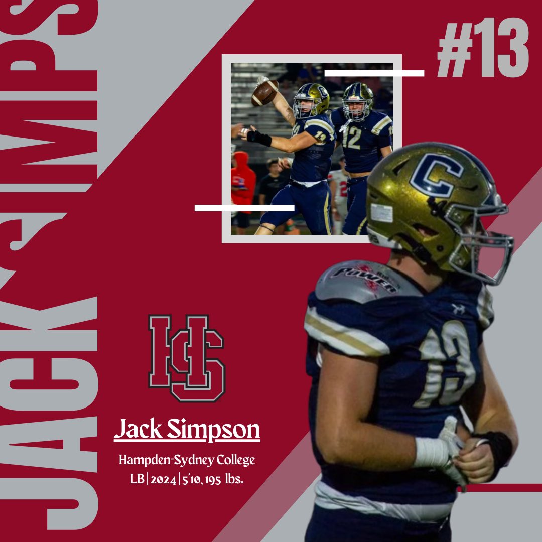Jack Simpson (@simpsonjack13) on Twitter photo I am excited to announce my commitment to continue my football & academic career <a href="/HSC__FOOTBALL/">H-SC Football</a> I thank all my parents, family, coaches, teammates and everyone whose supported me. I’m thankful for this opportunity and I couldn’t ask for a better experience. Go tigers!! I am excited to announce my commitment to continue my football & academic career <a href="/HSC__FOOTBALL/">H-SC Football</a> I thank all my parents, family, coaches, teammates and everyone whose supported me. I’m thankful for this opportunity and I couldn’t ask for a better experience. Go tigers!!