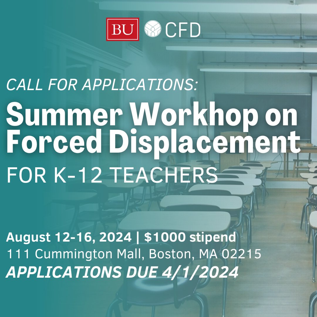 Calling all K-12 teachers! Are you looking for professional development opportunities? Do you prioritize promoting empathy, inclusion, and social justice in your classroom? If yes, apply for our Summer Workshop. More information can be found here: bu.edu/cfd/education/…