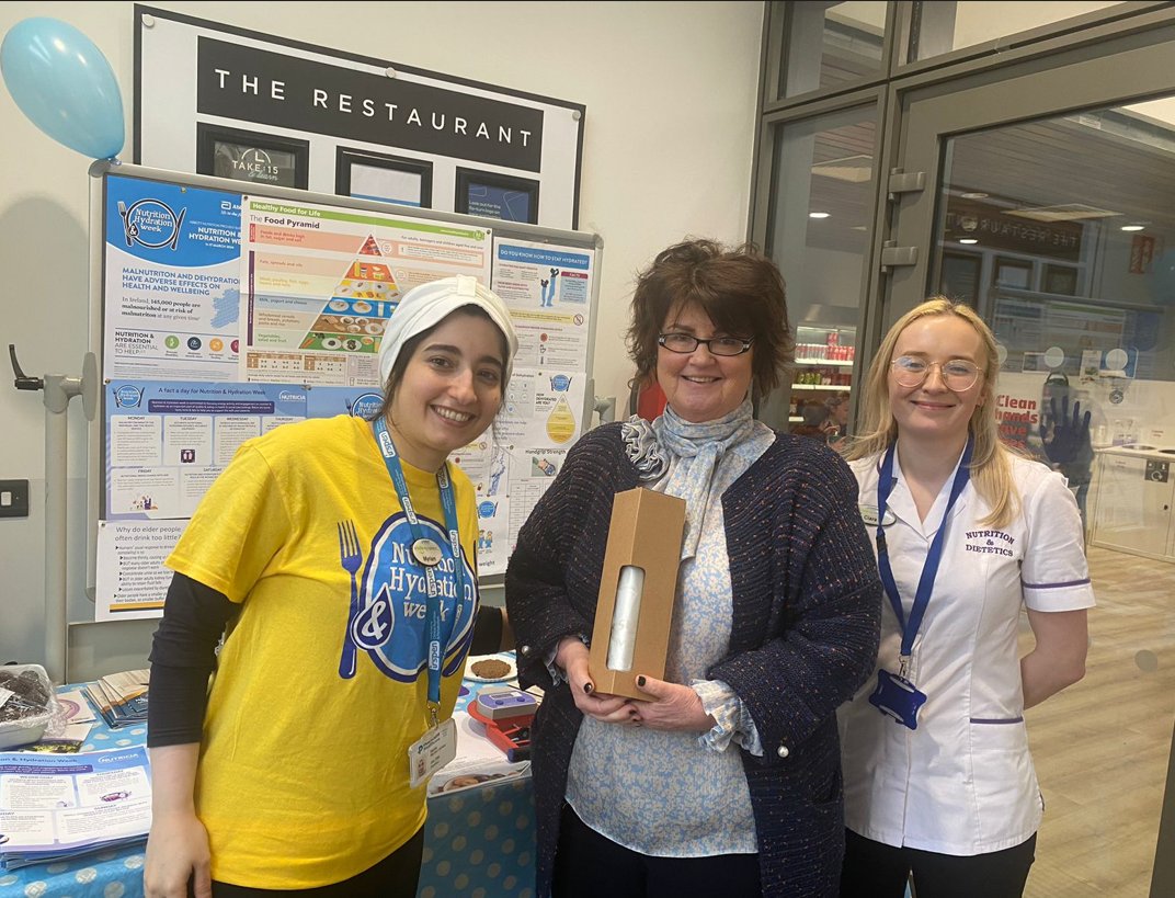 Congratulations to Camilla our Catering Manager for winning the 'Guess-the-Protein Content' quiz during Nutrition & Hydration Week 🎉🍽️#NutritionWeek #HydrationWeek #CateringChampion @Myriam_Alhilou @ciarawalsh610 @trust_indi