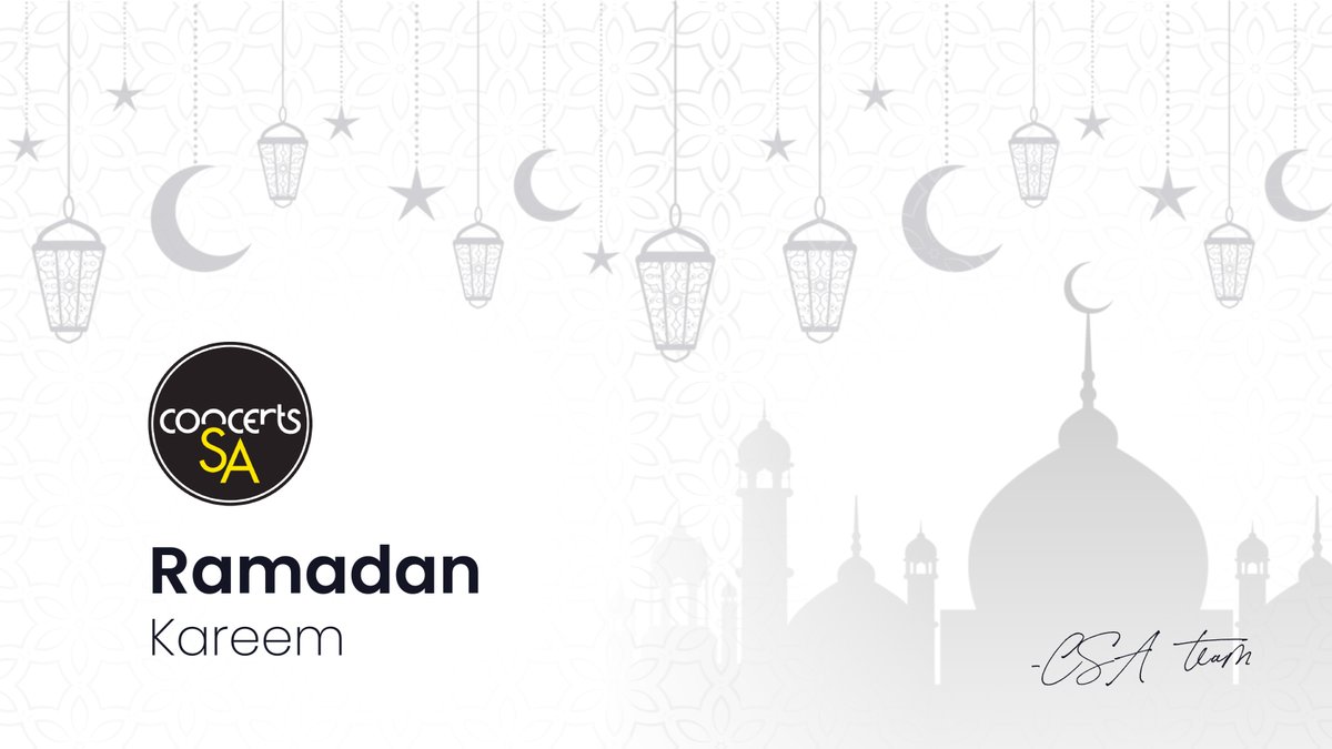 🌙 As the month of Ramadan begins, we extend warm wishes to all observing this sacred time. May your days be filled with peace, reflection, and blessings. Ramadan Kareem from all of us at Concerts SA! 🎶 #CultureMatters #RamadanKareem