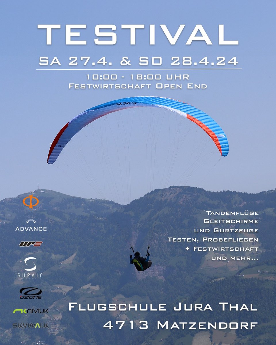 Kommst du auch? 😃 Du kannst Schirme und Gurtzeuge testen, gemütlich etwas leckeres von "Kurts Imbiss Oase" essen und zuschauen, oder aber einen Tandemflug machen 🪂🪂