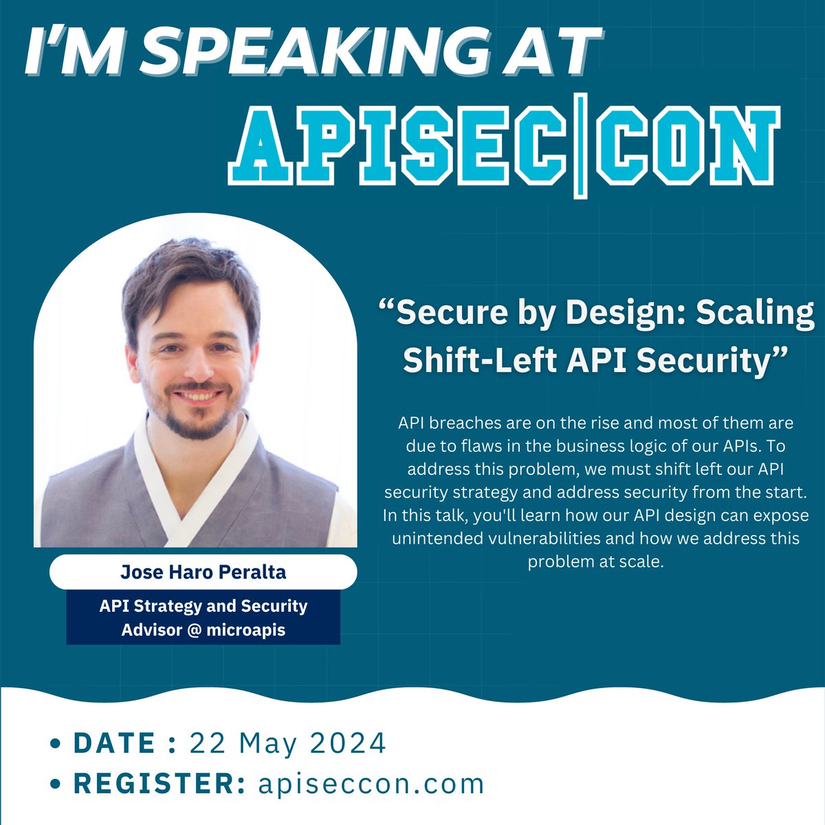 🚨 APISEC CON Speaker Alert 🚨 Jose Haro Peralta from microapis will be joining us as a speaker on our Red Team Track! Ready to shift left with Jose? Register today! ow.ly/Ob4b50QP0EI.