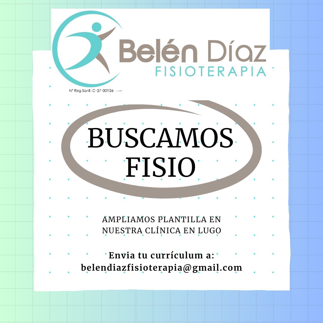 BelenDiazFisio's tweet photo. 📍BUSCAMOS FISIO📍

— Incorporamos fisio en nuestra clínica en Lugo!

#fisioterapia #empleo #oferta #fisio https://t.co/h1Wn8ilAGC