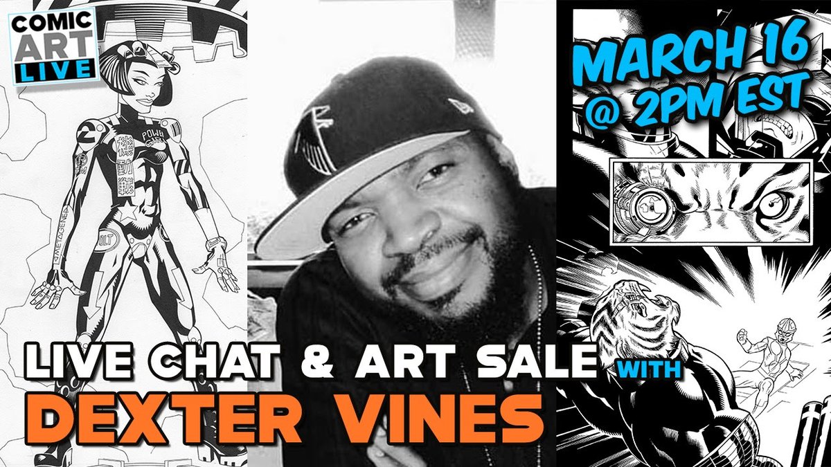 In a mere THREE days! @DexstarInks joins @comicartfans for a fun and informative live art chat and live art SALE Saturday, Mar. 16! Tune in live and set reminder HERE: youtube.com/watch?v=hdN7Nz…