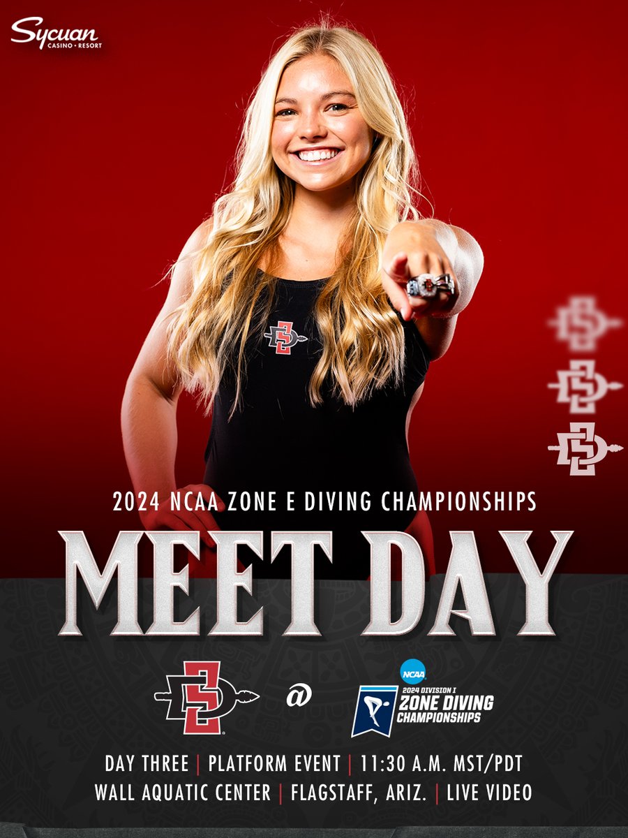 Rise and Shine! Looking for a strong finish in platform competition on the final day of the 2024 NCAA Zone E Diving Championships in Flagstaff, Arizona. #GoAztecs 📺 Watch: tinyurl.com/msnausz4 📊 Live Results: tinyurl.com/t7fnvskm