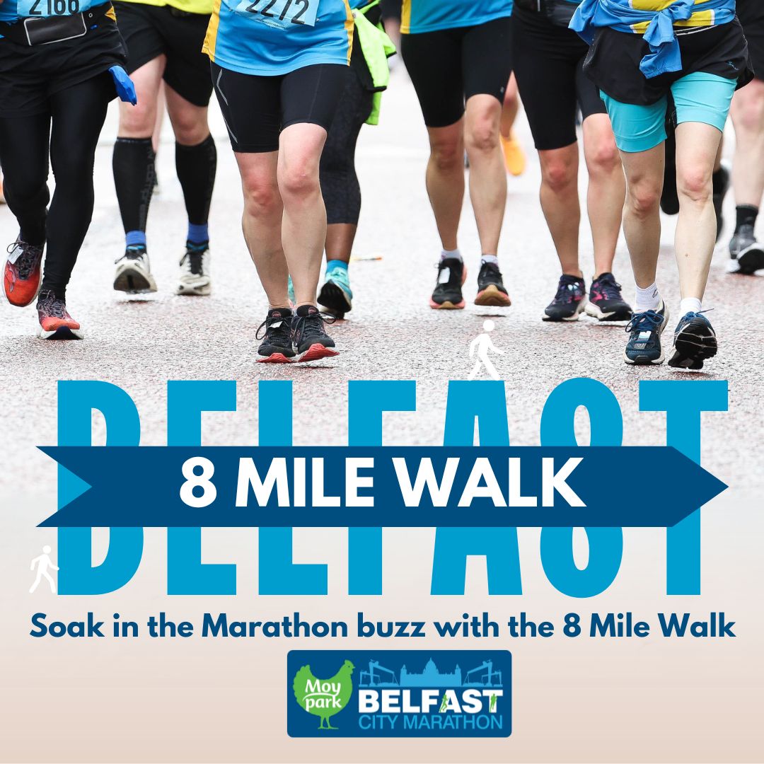 Why not consider taking part in the 8 Mile Walk alongside the SOLD OUT Marathon and Team Relay making it the BIGGEST Marathon and Team Relay in the city's history! ⭐️🚶‍♀️ Sign UP NOW - belfastcitymarathon.com/events/8-mile-… #moyparkmiles #otherslivewhenyougive