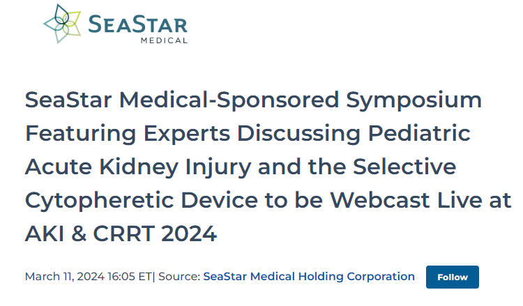 TadDickson333's tweet photo. $ICU @SeaStarMedical #Stockstobuy #ICU #SUPERUNDERVALUED #Bargain #hospitals #Cytokinestorm #MedicalDevice #BEER $NVDA #Gmail #biotech https://t.co/NYUGUDs95W