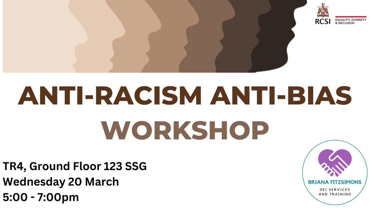RCSI Equality (@rcsi_equality) on Twitter photo Upcoming anti-racism anti-bias workshop with Briana Fitzsimons as part of #AntiRacismWeek Join us on Wed 20 March 5-7pm. Sign up here: forms.office.com/e/4ht33S4t6Y
<a href="/PostdocRcsi/">RCSI PostDocs</a> <a href="/rcsisu/">RCSI SU</a> <a href="/RCSI_postgrad/">RCSI PG Research</a> Upcoming anti-racism anti-bias workshop with Briana Fitzsimons as part of #AntiRacismWeek Join us on Wed 20 March 5-7pm. Sign up here: forms.office.com/e/4ht33S4t6Y
<a href="/PostdocRcsi/">RCSI PostDocs</a> <a href="/rcsisu/">RCSI SU</a> <a href="/RCSI_postgrad/">RCSI PG Research</a>