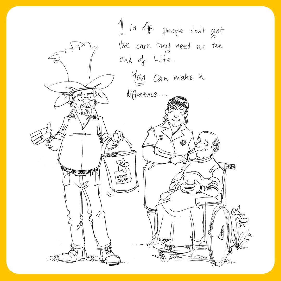 We collaborated with @GaryScribbler to illustrate the impact supporting Marie Curie can have on those affected by terminal illness. Support the #GreatDaffodilAppeal & help us be there for more people at the end of life, in their homes or our hospices: bit.ly/3Il46OQ