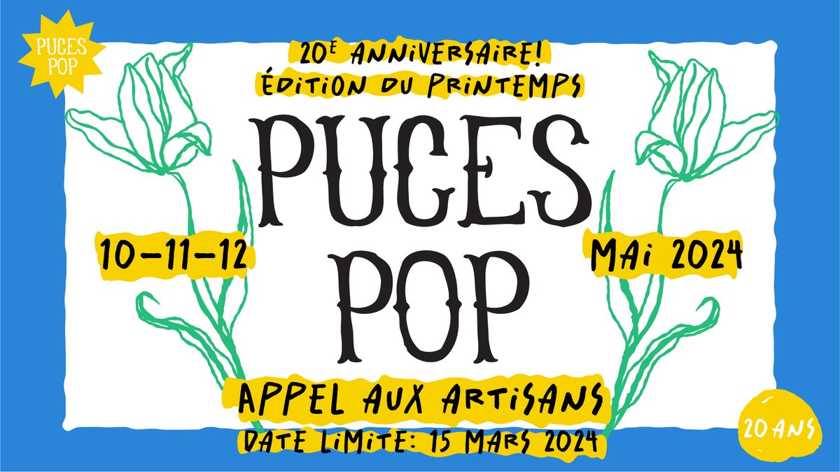 Just a reminder that you don't have much time left to apply as a vendor for the next Puces POP on May 10, 11 and 12! Apply here: docs.google.com/forms/d/e/1FAI…