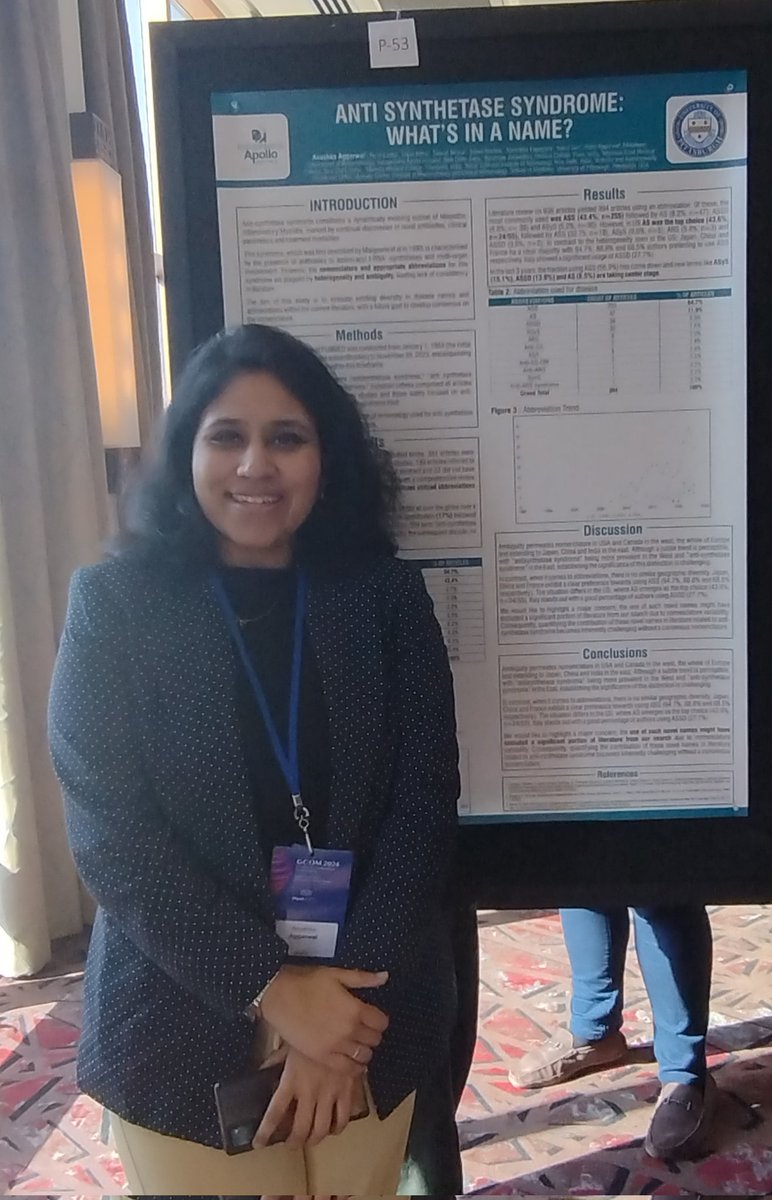 Lovely work on the nomenclature of antisynthetase syndrome. @Anushka2k7 #GCOM24 Look out for the survey to add your perspectives @MIHRAfoundation @TheMyositisAssc @ild_inn @ers_ild @ImperialNHLI @LatikaGupta_ @unibirmingham @uhbtrust @Drchuntley089