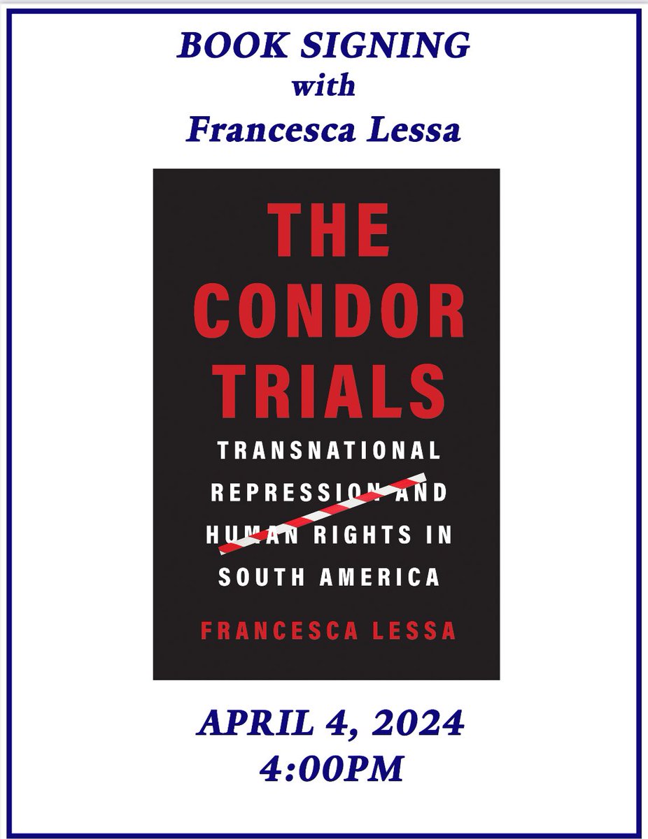 ✍️📕Join me at the <a href="/yalepress/">Yale University Press</a> exhibit booth at <a href="/isanet/">ISA</a> 2024 

🗓️April 4 🕓 4 PM (Pacific Time) 

Discounted copies of #TheCondorTrials will be available for sale 📚✍️