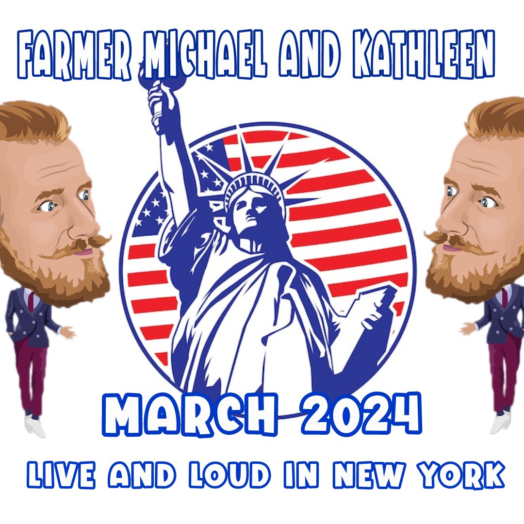 TOMORROW NIGHT NEW YORK 💪☘️🇺🇸🇮🇪🇺🇸🇮🇪 Ireland’s most infamous couple, Farmer Michael and Kathleen, come to New York for the first time ever! See the insane, surreal, noisy, and irreverent live show in New York this Thursday night in Manhattan 🍀 eventbrite.ie/e/farmer-micha…