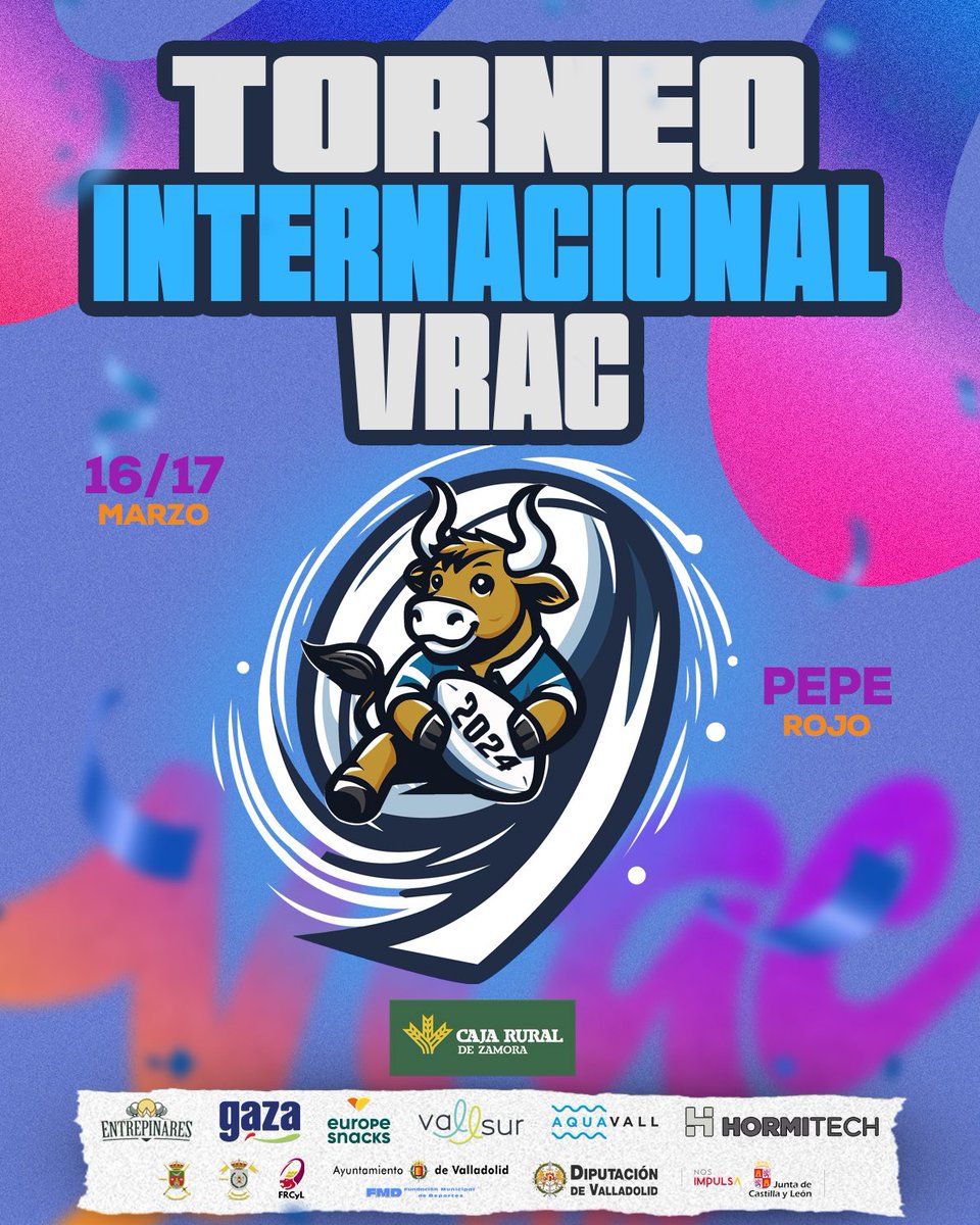 🏉 Este próximo fin de semana volvemos a llenar Pepe Rojo de rugby base con la IX edición del Torneo Internacional <a href="/VRAC/">🧀 VRAC 🧀</a> 

😃 ¡Con muchas ganas de ver las caras de ilusión de los más peques!

➕ 15 clubes de 🇪🇸 y 🇵🇹 

✅ 100 equipos

💙 Recogida solidaria